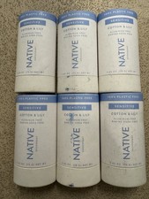  6 PACK  Native SENSITIVE Deodorant COTTON  LILY 2.65oz EACH Lot