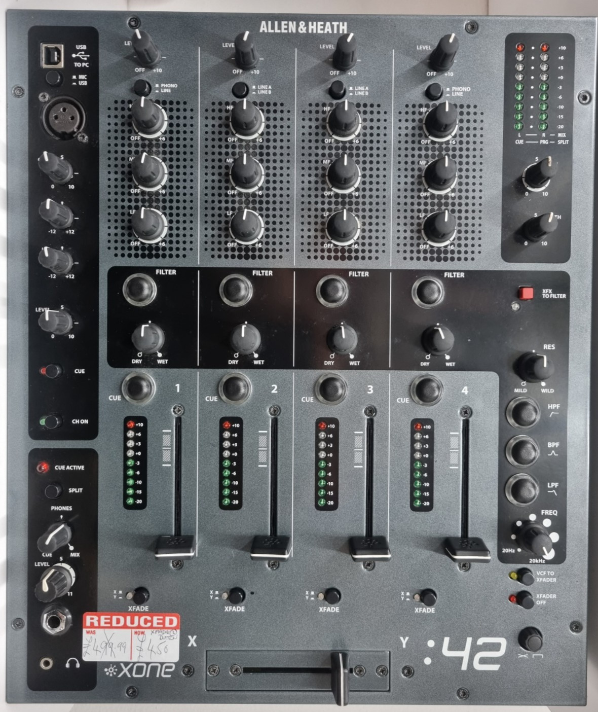 Allen & Heath XONE:42 – 4 Kanal DJ Mixer schwarz