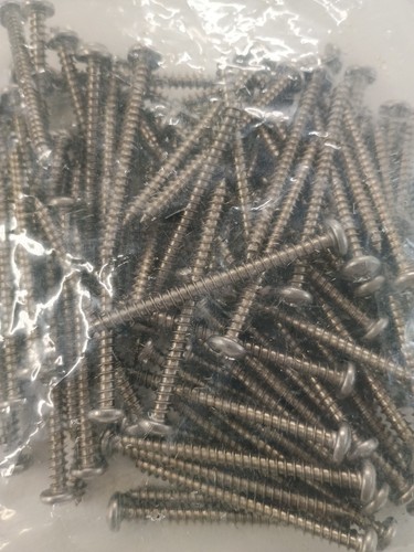 Tornillos de chapa de acero inoxidable de 2" #08 cabeza de cacerola autorroscantes 18-8 (A2) paquete de 100 - Imagen 2 de 3