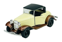 Welly Old Timer Ford Model A Roadster Mit Dach Beige 1:34 Die Cast Metal Neu