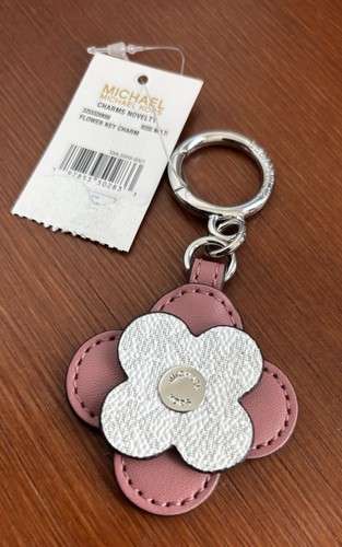 Brand New Authentic Michael Kors Flower Key Ring Fob Bag Charm Rose Multi NWT - Bild 2 von 3
