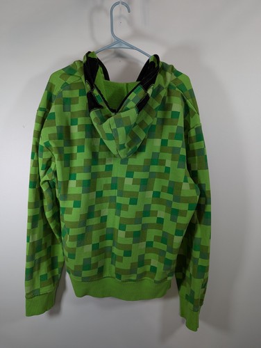 VTG Jinx Minecraft Zip Hoodie Sz XL Green Creeper Mask Full Zip See Details - Picture 2 of 14