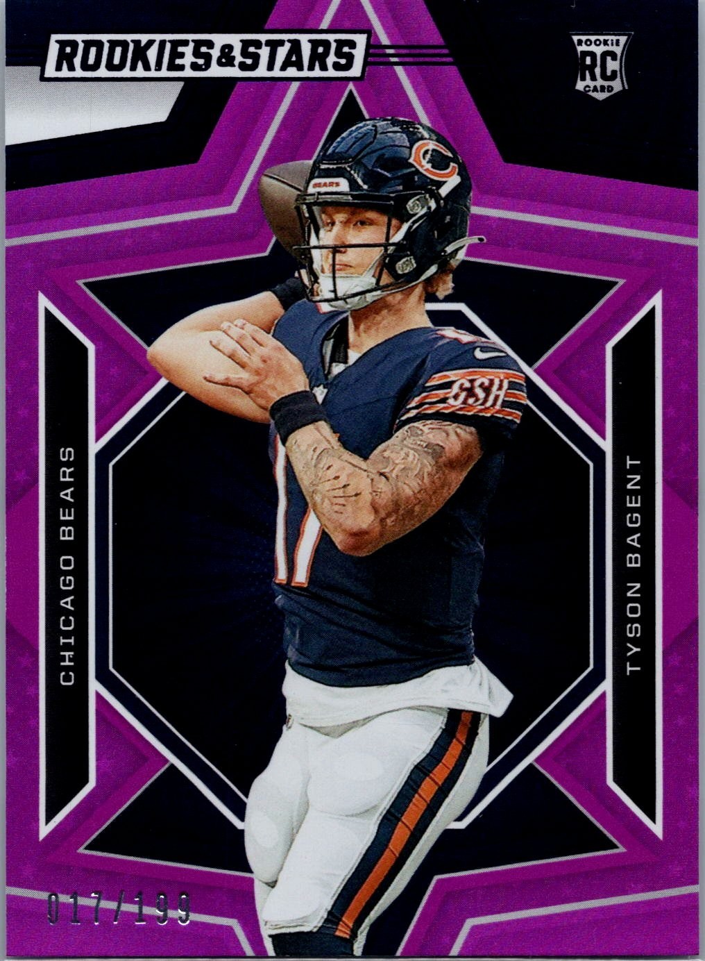 2023 Panini Rookies & Stars - RC Tyson Bagent #195 Purple Jersey # 17/199
