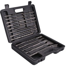 Rotary Hammer SDS Plus Drill Bits & Chisels Set- 17Pcs 17PCS-BLACK BOX 