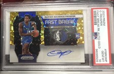 2023-24 Panini Prizm Fast Break Gold RC Auto /10 Oliver-Maxence Prosper PSA 10