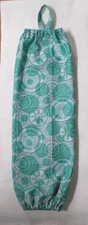 PLASTIC GROCERY BAG HOLDER - KITCHEN-LAUNDRY-GARAGE STORAGE-GREEN BLUE MEDALLION
