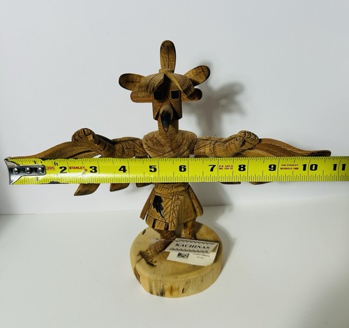 Vintage Late 90s Apache Eagle Kachina by Artist ROBERT PLATERO Raw Wood Signed - Bild 13 von 13
