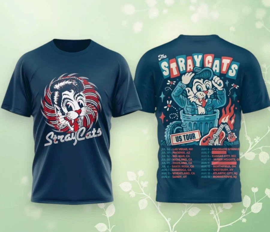 Stray Cats Music Band US Tour All Over Print 3D T Shirt