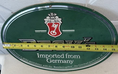 Becks Beer Imported from Germany Sign Oval Green Silver Bar Pub Tavern Decor - Picture 4 of 6