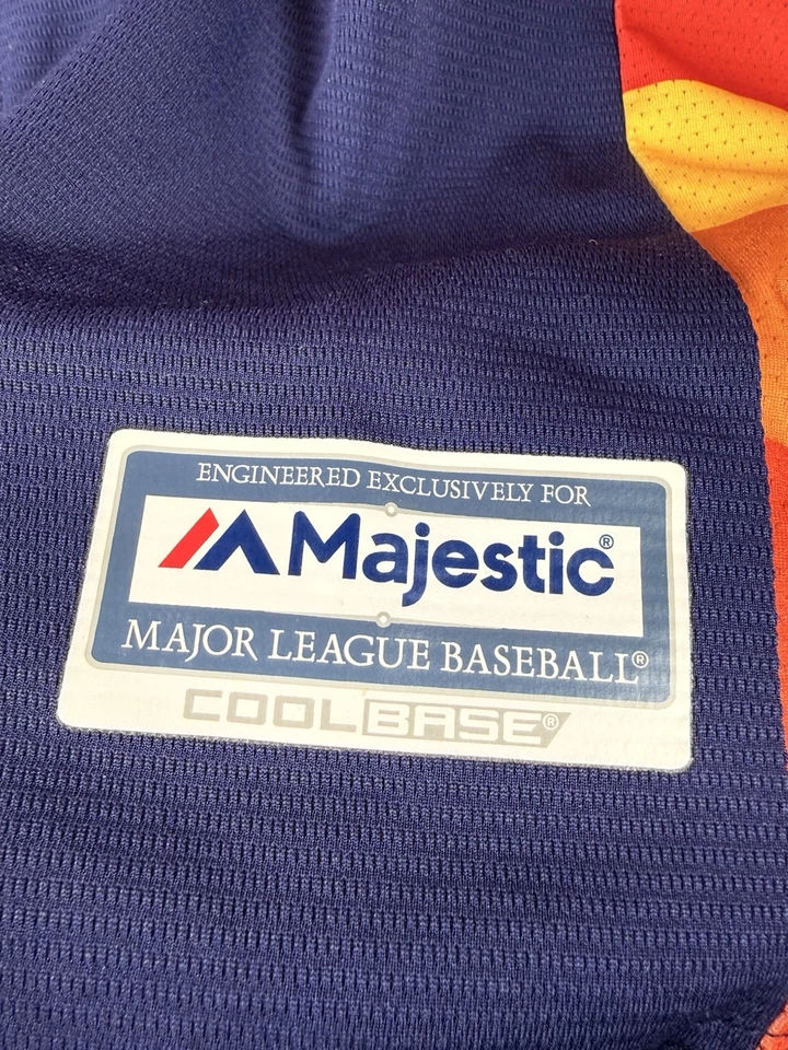 Houston Astros Jose Altuve #27 Jersey Majestic L/XL MLB Navy Orange Rainbow 2018 - Image 3 of 4