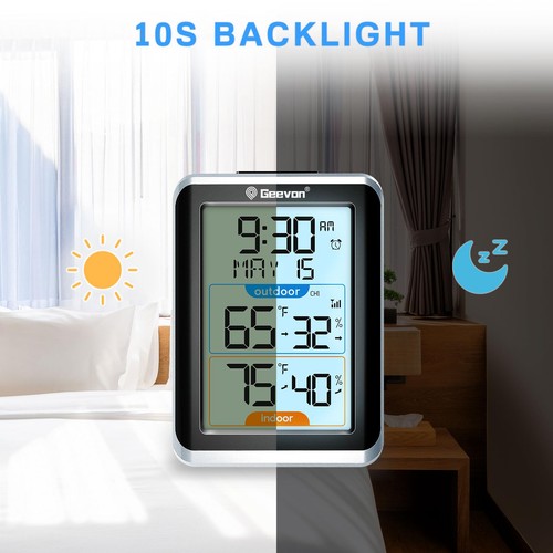 Wireless Indoor/Outdoor Thermometer & Hygrometer, Digital Temperature & Humid... - Bild 3 von 9