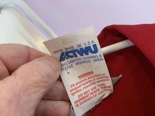 Vintage Carhartt SU008 Red Cotton Pearl Snap Western Shirt 18 x 34 XL USA NOS Neu mit Etikett - Bild 8 von 15