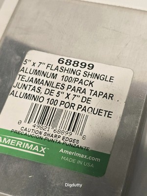 AMERIMAX 100 pcs pack 5''x7'' Aluminum Roof Flashing, NEW, #68899
