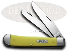 Case xx Knives Trapper Smooth Yellow Delrin Carbon Steel Pocket Knife 71103