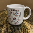 Texas The Lone Star State Map Coffee Mug Cup Souvenir Ceramic by ACI White Print