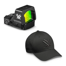 VORTEX Defender-ST 6 MOA Micro Red Dot Sight with Men's Black Flexfit Cap, L/XL