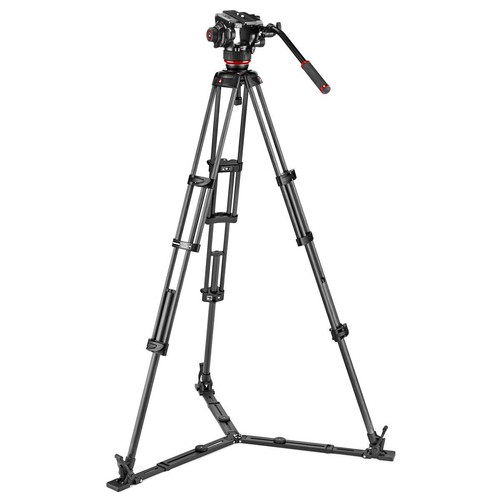 Manfrotto 504X Fluid Videokopf mit Kohlefaser Doppelbein Videostativ #1433529