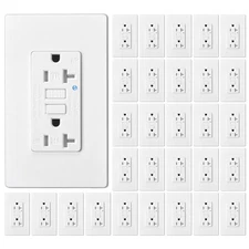 30 × Led Wall Outlet GFCI 20A 125V Electrical Duplex Receptacle Tamper Resistant