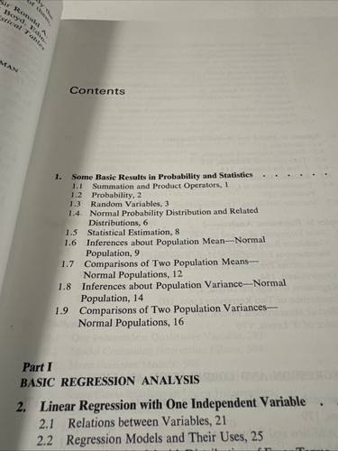 APPLIED LINEAR STATISTICAL MODELS, REGRESSION, ANALYSIS By John Neter - Imagen 10 de 10