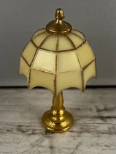 Dollhouse Miniature Brass Tiffany Lamp 1:12 one inch scale Non Working