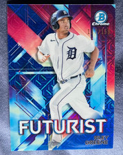 2021 Bowman Chrome Futurist Riley Greene Blue Mojo Refractor 117/150 Tigers