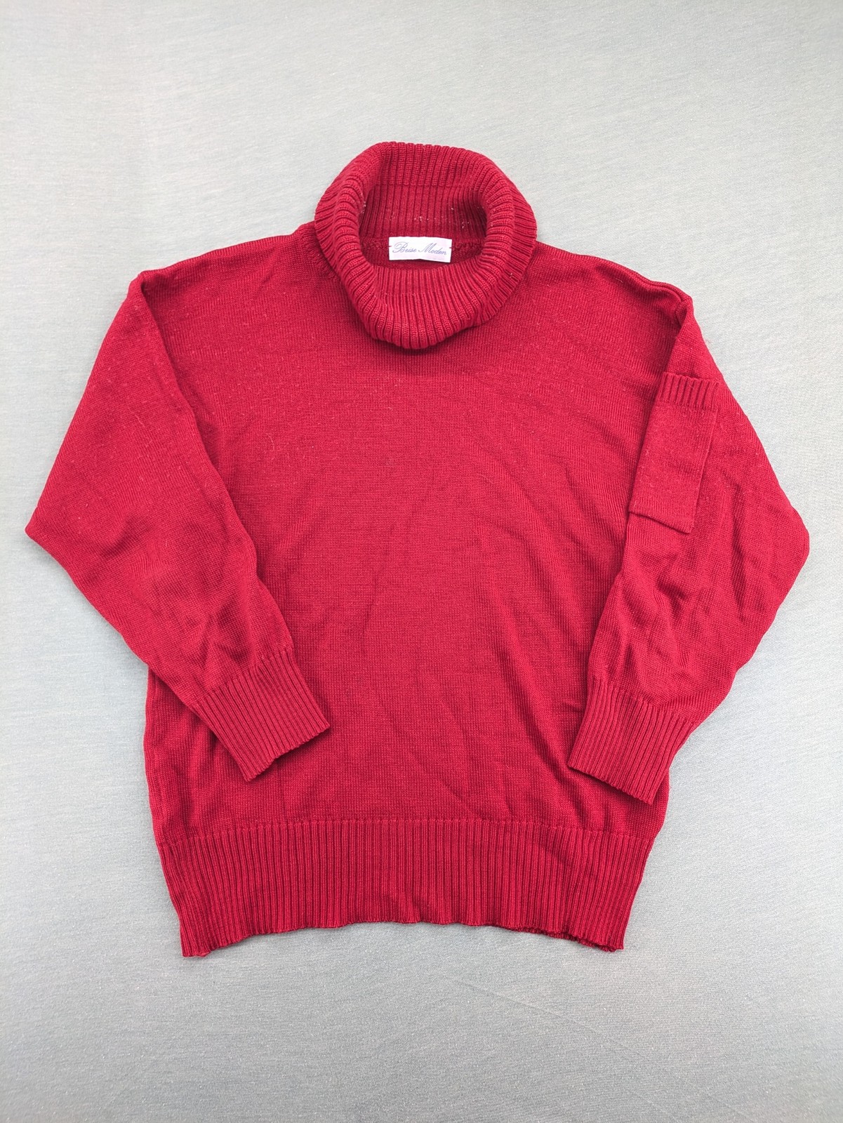 Beise Moden Damen Rollkragenpullover Gr 44 Rot Schurwolle Vintage Pullover image 2