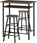 HOMCOM Bar Table Set, Bar Table and Stools Set, Footrest and Storage Shelf, for