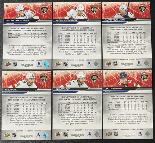 Lotto 6 carte Hockey Florida Panthers Barkov, Lundell, Verhaeghe, Bennett e altre - Foto 4 di 6