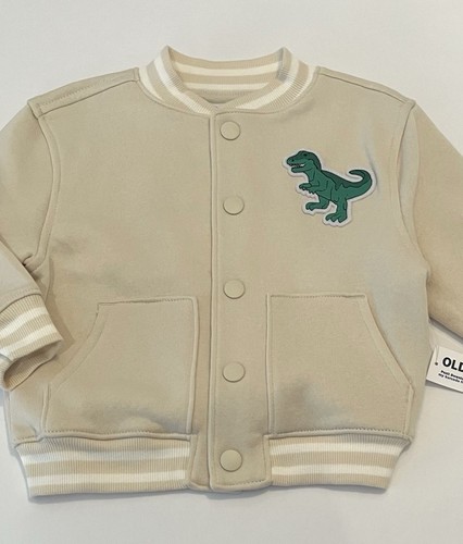 Antigua chaqueta azul marino para niño pequeño 2T linda chaqueta de bombardero de dinosaurio nueva - Imagen 2 de 2