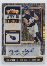 2023 Panini Contenders Rookie Week 18 Ticket 12/18 Josh Whyle #246 Auto 0fo5