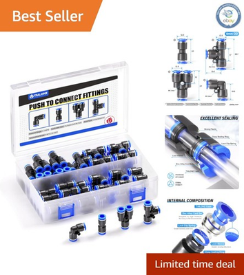 #ad #ad 40 Piece 6mm Push to Connect Fittings Versatile amp; High Pressure Kit $26.55