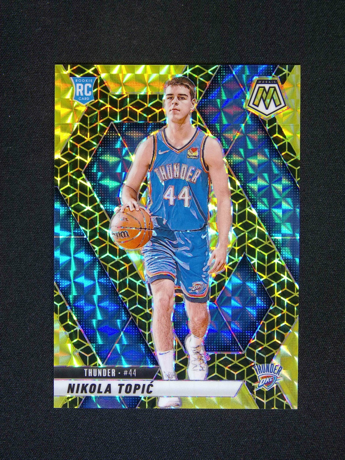 2024-25 Panini Mosaic Nikola Topic #242 RC Rookie Spectris Gold FOTL /10