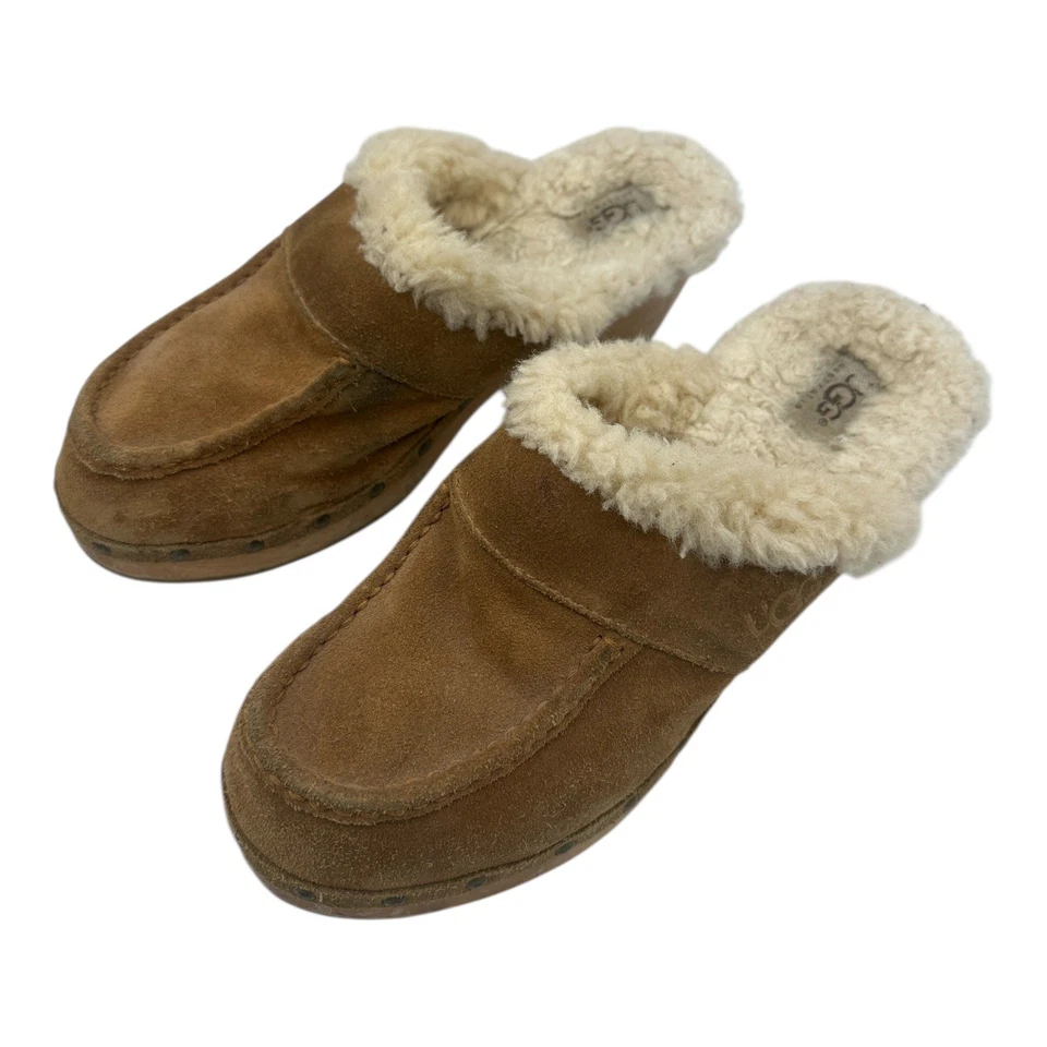 UGG Australia женщин коричневый замши овчины с подкладкой сабо тапочки Mule размер 10 - Изображение 4 из 4