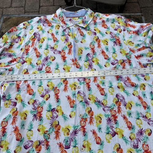 Tommy Bahama Party Shirt Mens 2XL XXL Hawaiian Veracruz Cay Pineapples - Picture 7 of 13