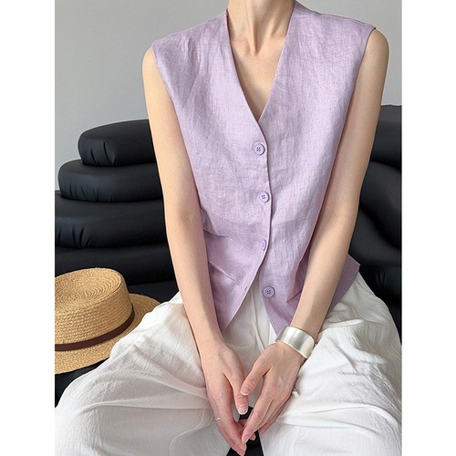 New Korean Fashion V-neck Sleeveless Vest Women's Gilet Waistcoats Casual Coats
