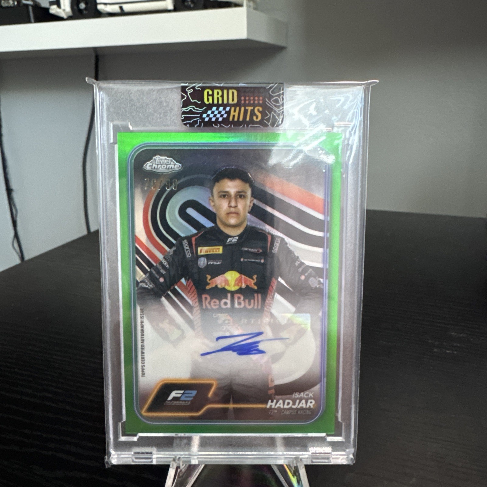 2024 Topps Chrome Formula 1 F1 Isack Hadjar Green Auto 76/99 #CAC-HAD