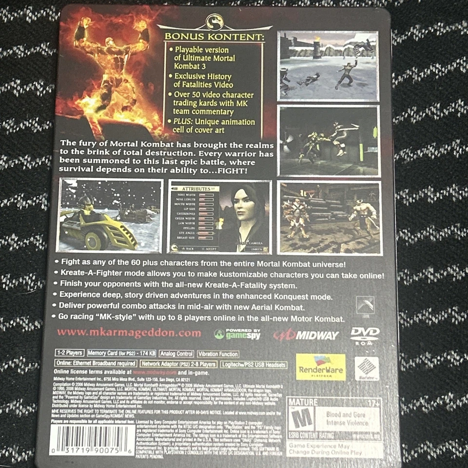 Steelbook Mortal Kombat: Armageddon Premium Edition (PS2) SHAO KHAN, COMPLETO Foto 3 de 4