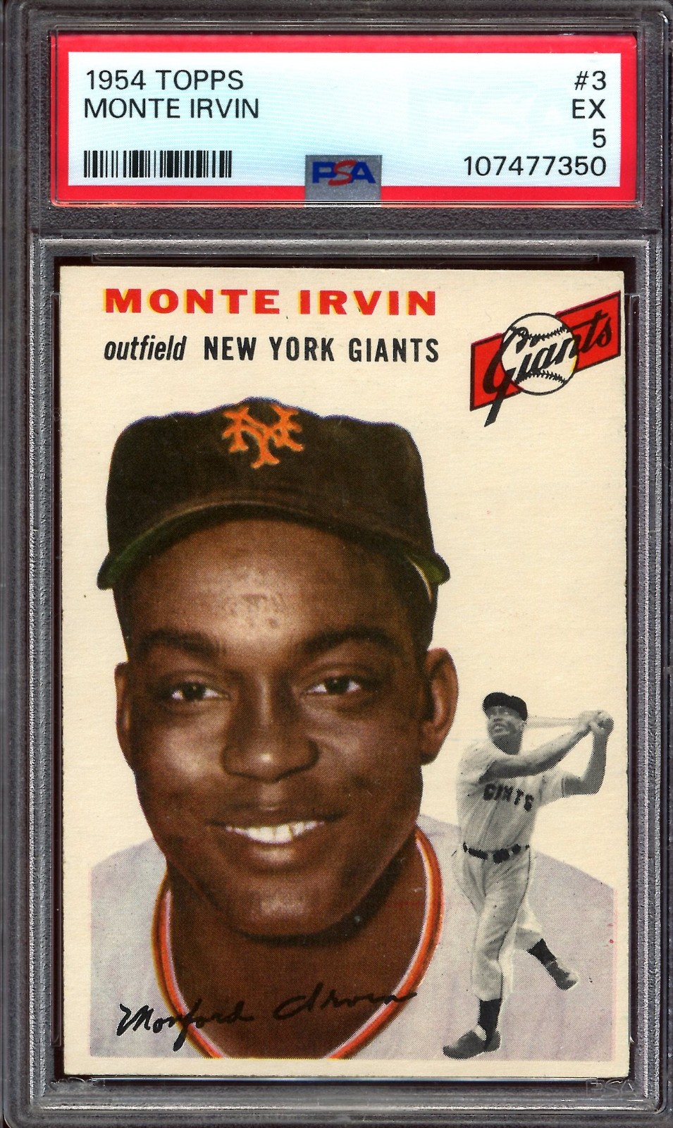 1954 Topps #3 Monte Irvin PSA 5 - New Logo, Sharp card