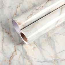 Large Size Marble Contact Paper for Countertops - Waterproof Glossy Peel and ...