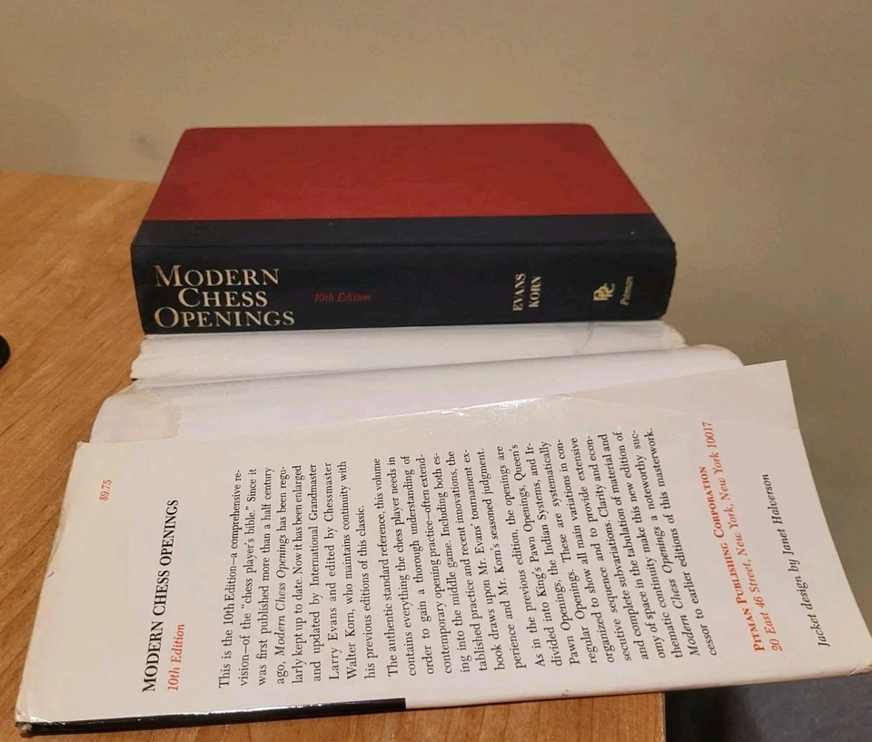 MODERN CHESS OPENINGS 1965 Larry Evans 10Th EDITION Walter Korn HCDJ - Image 4 of 4
