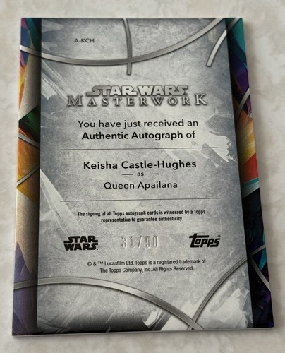 2024 Topps Star Wars Masterwork Keisha Castle-Hughes Auto Queen Apailana #31/50 - Bild 2 von 2