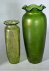 Two (2) LOETZ Iridescent Art Nouveau Glass Vases Tal " Bohemian Czech No Reserve