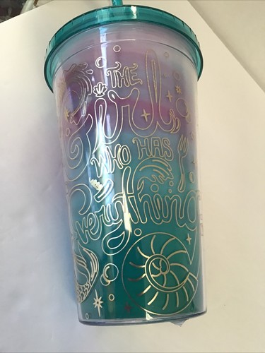 Bicchiere plastica isolato Disney Parks ARIEL "La ragazza che ha tutto" nuovo con etichetta - Foto 2 di 6