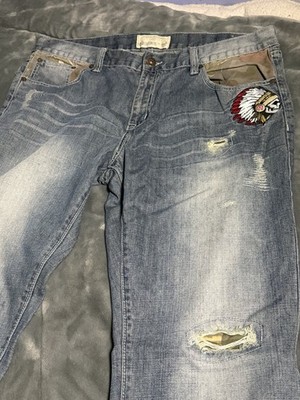 Vtg Ecko unltd jeans Straight fit embroidered Skull Rhino 38x32
