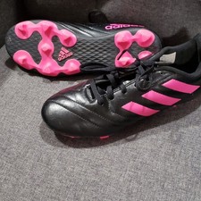 Adidas Goletto VIII FG J Youth Soccer Cleats - Black/Shock Pink