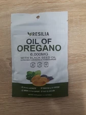 Resilla Oil of Oregano with Black Seed Oil, 6000 Mg Softgels FREE SHIPPING 
