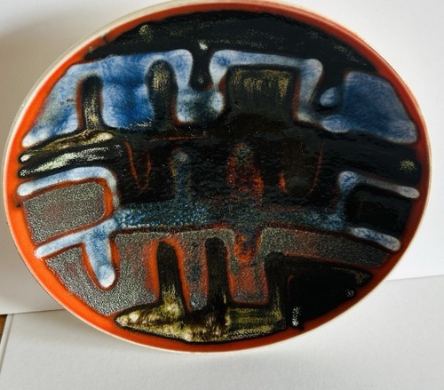 Plato Cerámico Naranja Delphis Mediados de Siglo Poole Pottery Años 60 Nº 3 Firmado - Imagen 5 de 13
