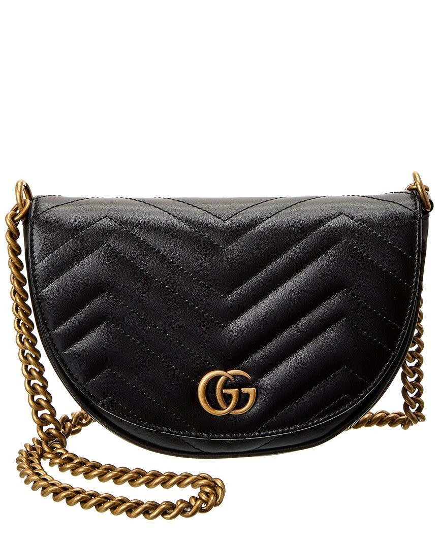 Gucci Gg Marmont Matelasse Кожаное кроссбоди женское черное
