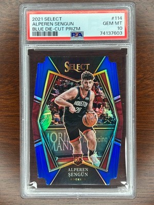 Alperen Sengun 2021 Panini Select RC Rookie #114 Die-Cut Blue Prizm /249 PSA 10