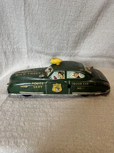 Vintage MARX Tin Lithograph 11" Wind Up Dick Tracy Squad Car No. 1